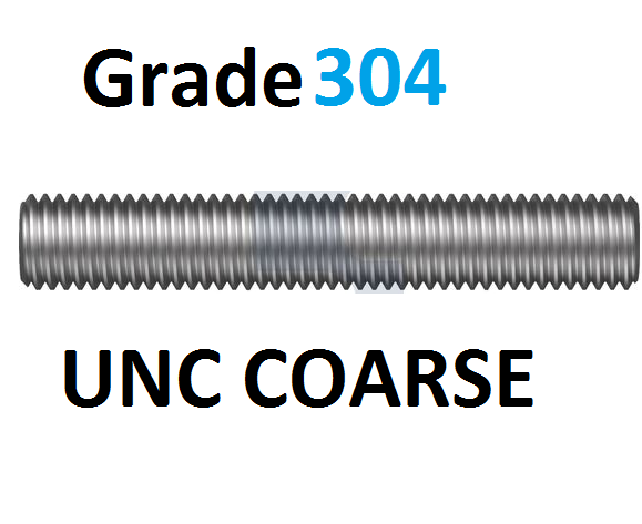 ALLTHREAD UNC GRADE 304 STAINLESS STEEL 3 FOOT LENGTHS